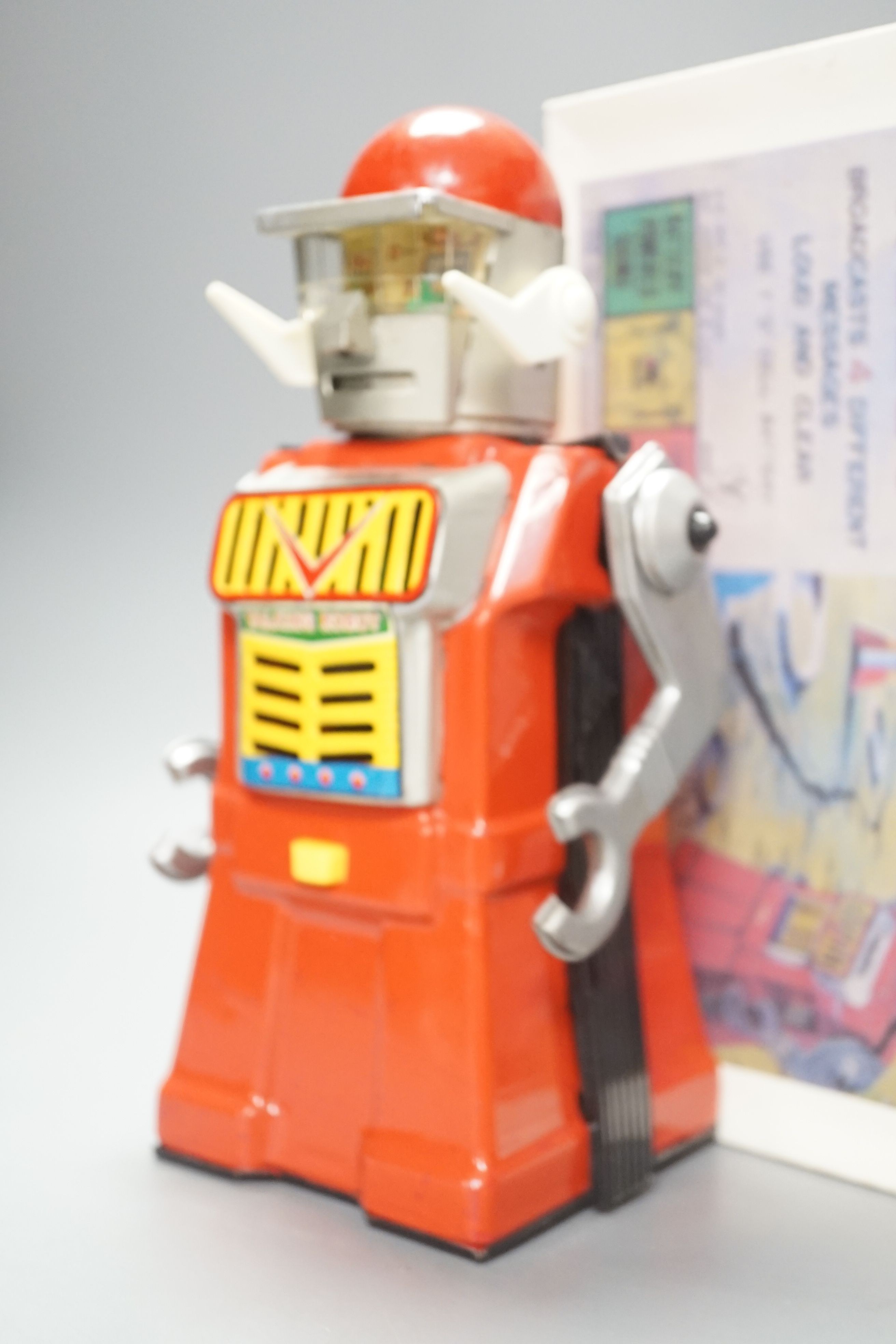 A Yonezawa (Japan) battery operated talking robot (replacement box) robot 26cm